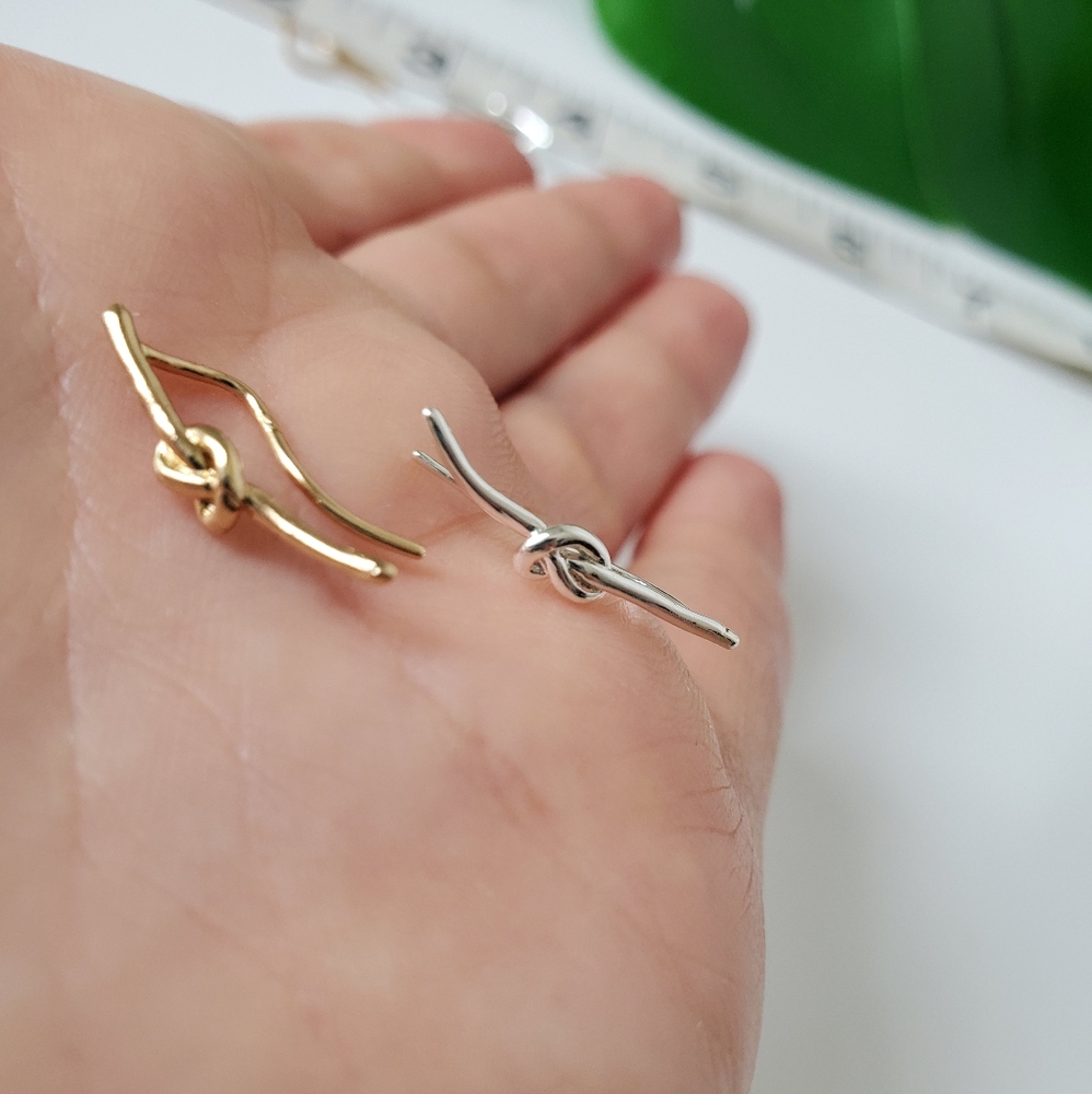 Copper Ear Knot Climbers Cuff Earrings - Picture 3 of 5